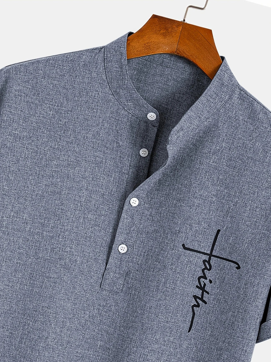Light Mode | Stylish short-sleeve stand-collar shirt