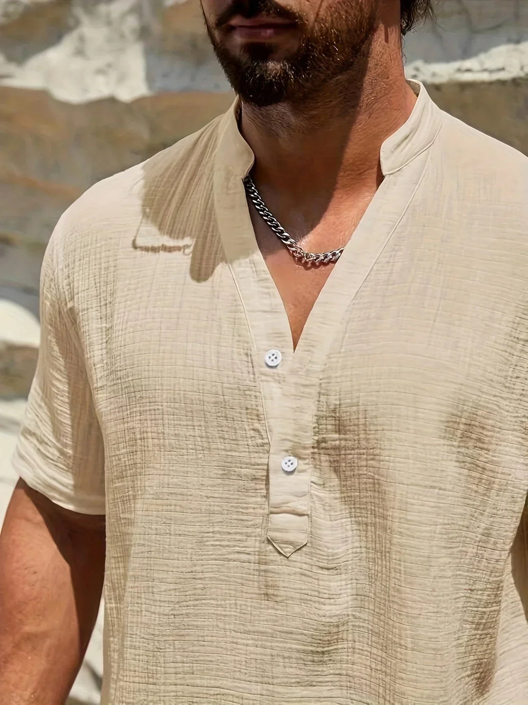 Lightweight Fashion | Elegant Stand-Up Collar Summer Shirt