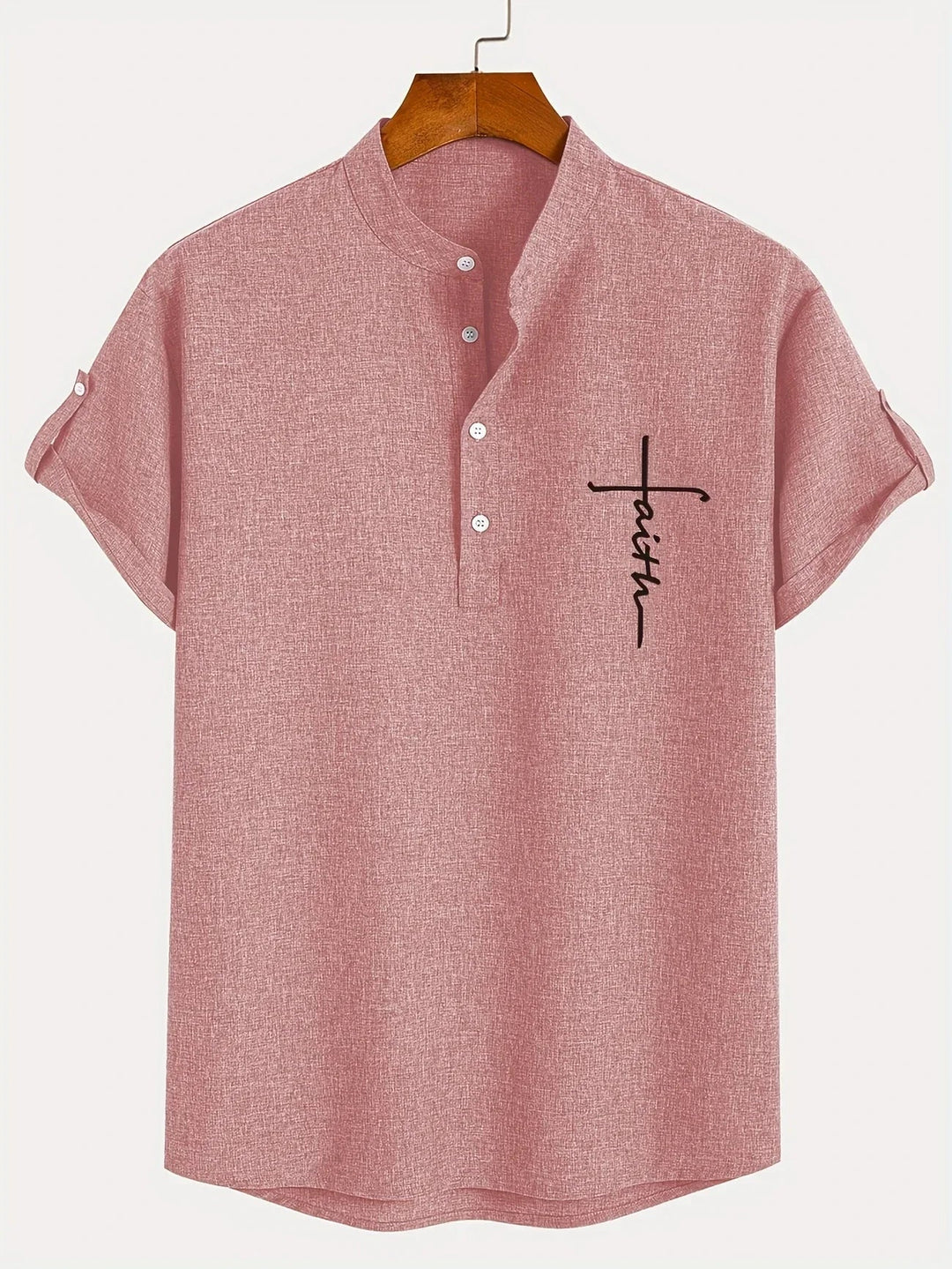 Light Mode | Stylish short-sleeve stand-collar shirt