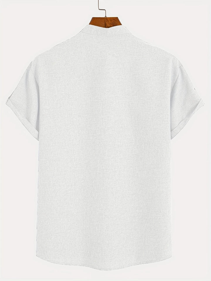 Light Mode | Stylish short-sleeve stand-collar shirt
