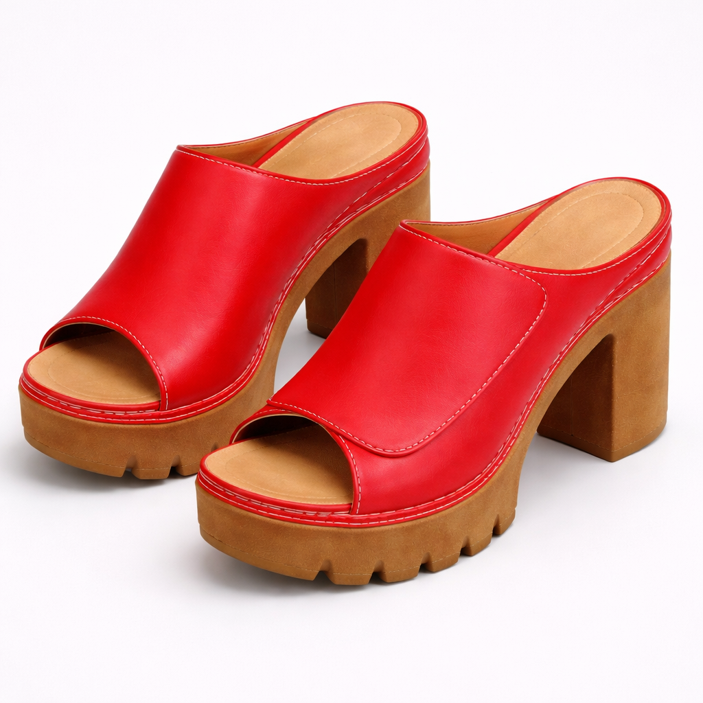 Orélianne | Stable Heel Platform Mules
