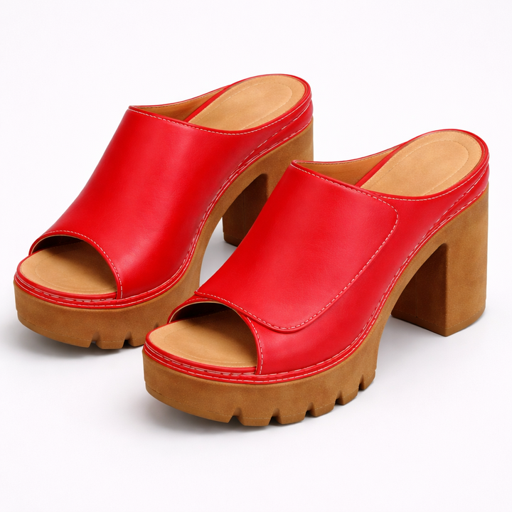 Orélianne | Stable Heel Platform Mules
