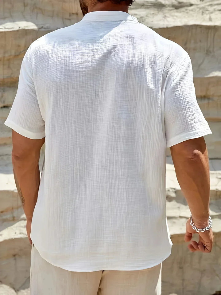 Lightweight Fashion | Elegant Stand-Up Collar Summer Shirt