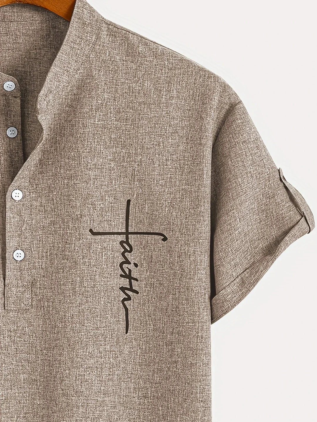Light Mode | Stylish short-sleeve stand-collar shirt