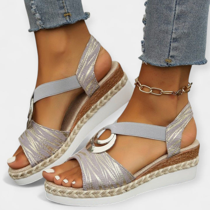 Mode Lumiére™ Roman Sandals with Braiding