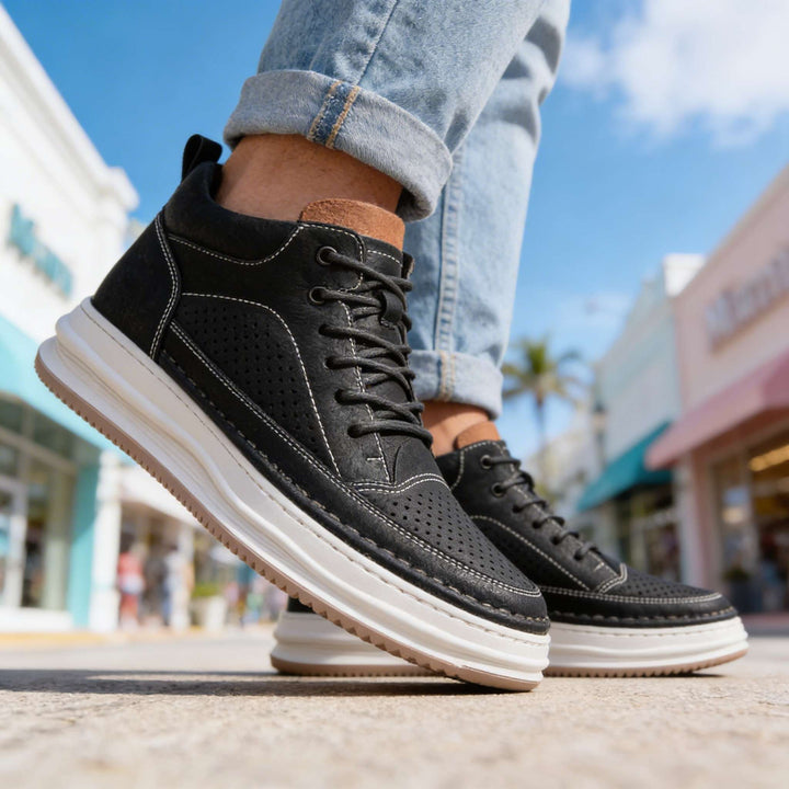 Velor Minimal | Leather Sneakers