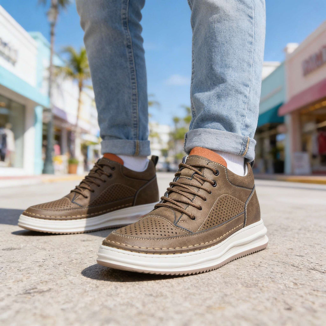 Velor Minimal | Leather Sneakers