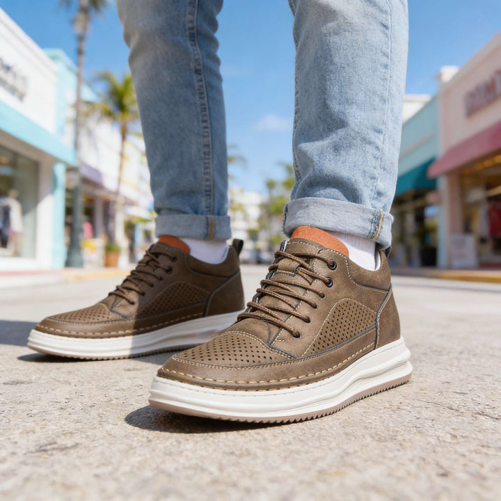 Velor Minimal | Leather Sneakers