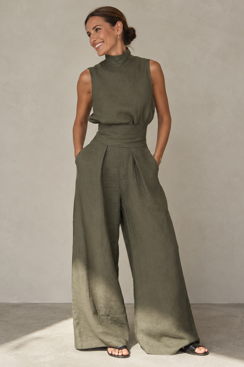 Lumiére™ Fashion| Flowy and Elegant Bamboo Linen Jumpsuit