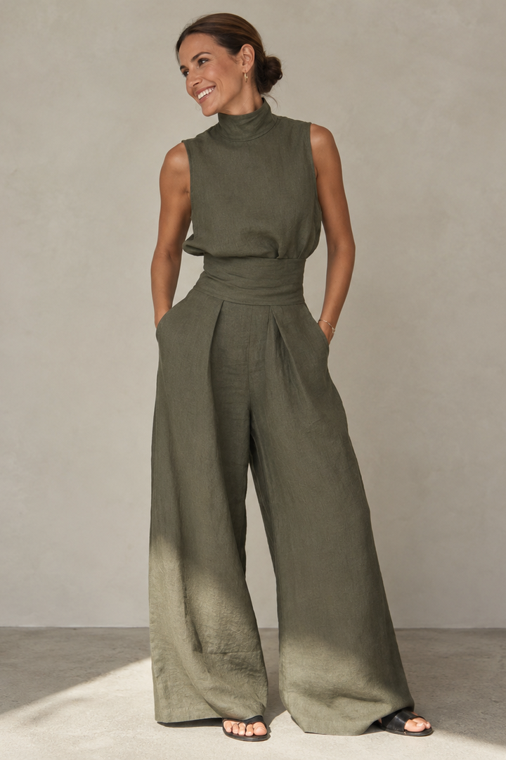 Lumiére™ Fashion| Flowy and Elegant Bamboo Linen Jumpsuit