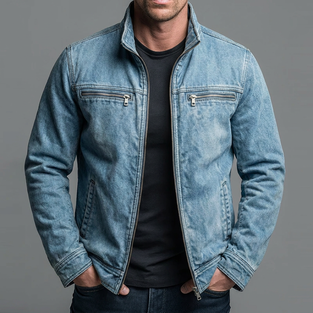 Mode Lumiére™ | Vintage Cotton Zip-Up Jacket