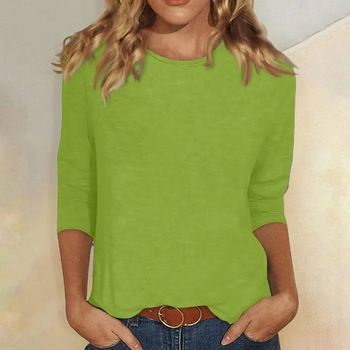 Stella | Round Neck 3/4 Sleeve Top & Relaxed Fit