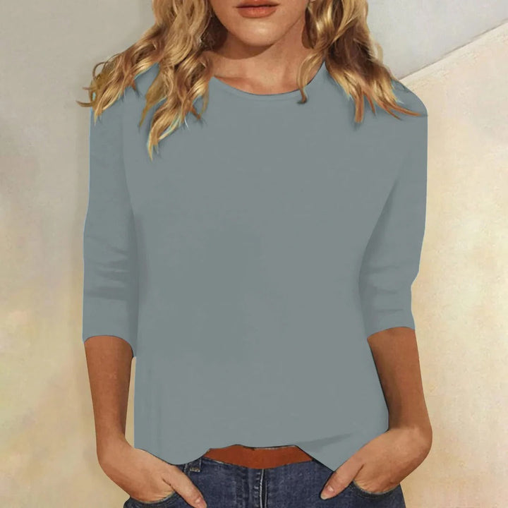Stella | Round Neck 3/4 Sleeve Top & Relaxed Fit