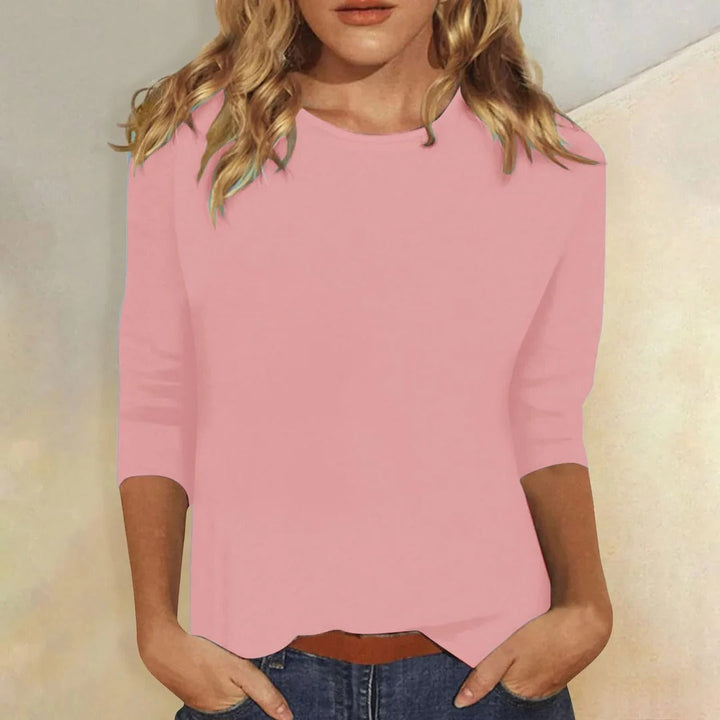 Stella | Round Neck 3/4 Sleeve Top & Relaxed Fit