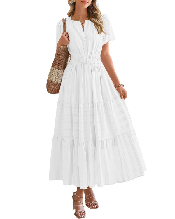 Sophie | Flared Gathered Waist Maxi Dress