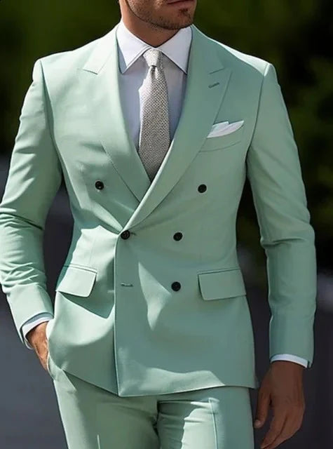Morden Double-Breasted Tailored Suit