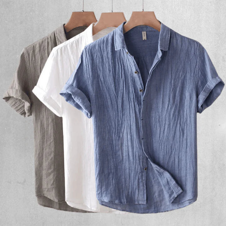 Mode Lumiére™ | Stylish Short-Sleeved Button-Down Shirt
