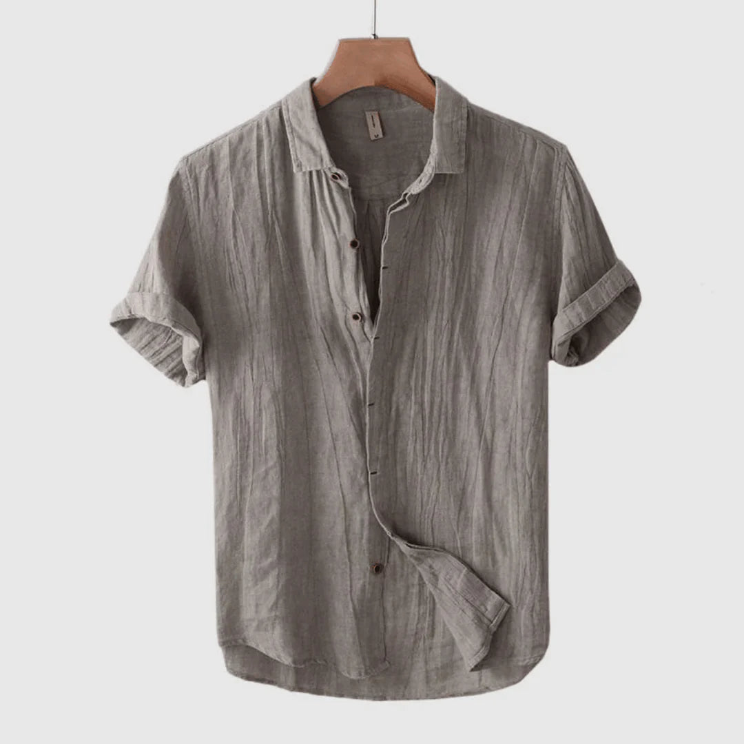 Mode Lumiére™ | Stylish Short-Sleeved Button-Down Shirt