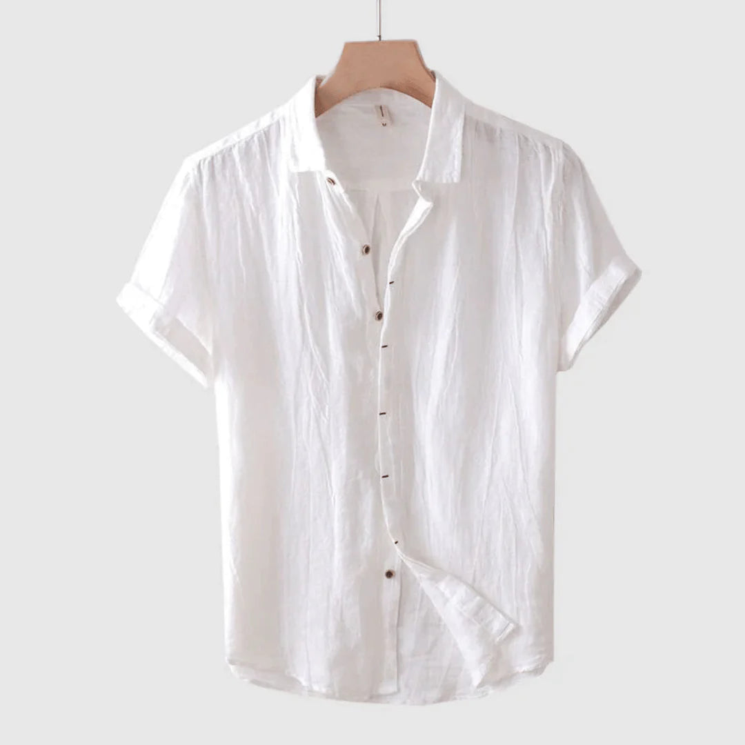 Mode Lumiére™ | Stylish Short-Sleeved Button-Down Shirt