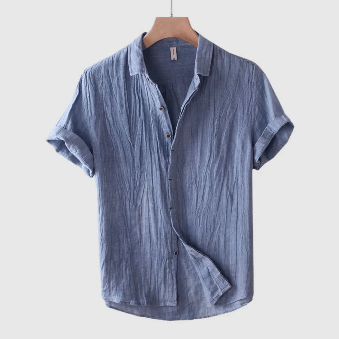 Mode Lumiére™ | Stylish Short-Sleeved Button-Down Shirt
