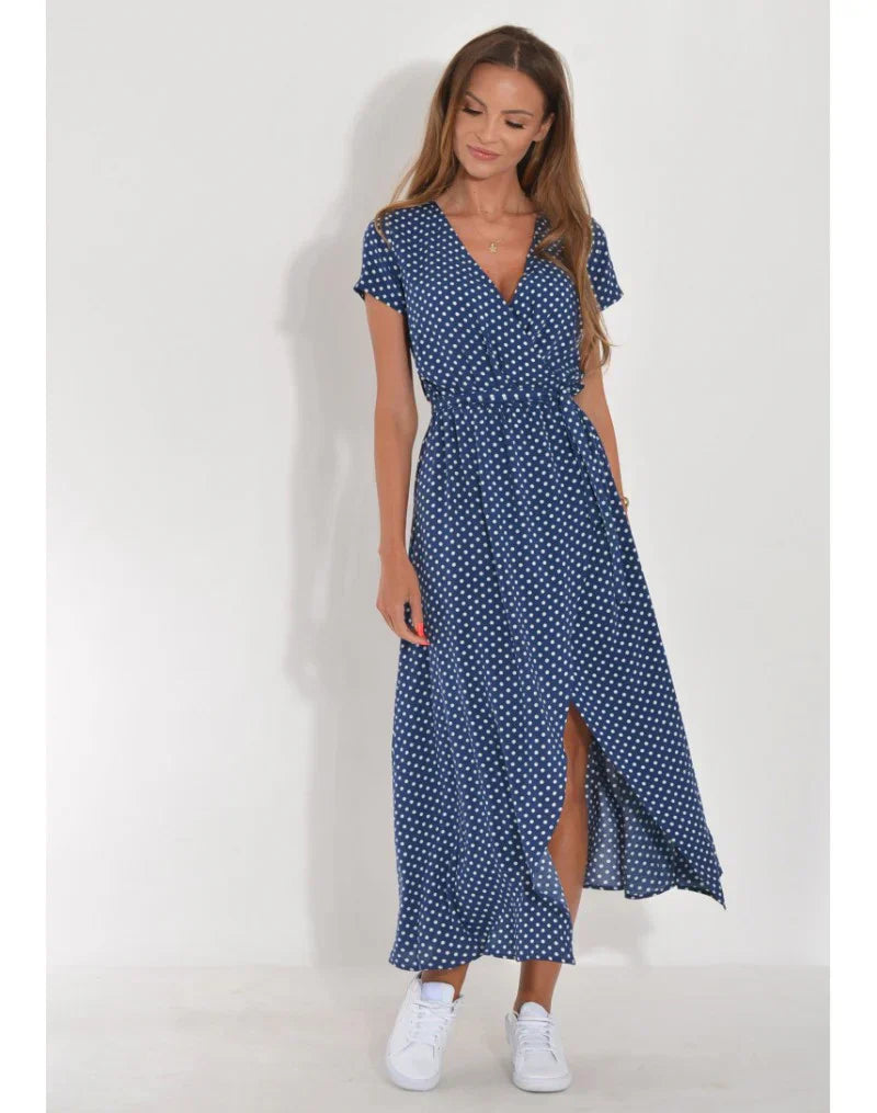 Mode Lumiére™ | Flattering V-Neck Elegant Dress
