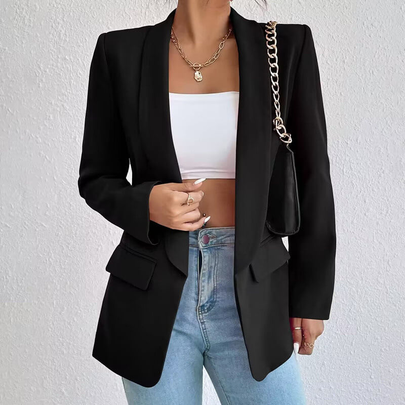 Women's Long Sleeve Open Front Blazer | Elegant