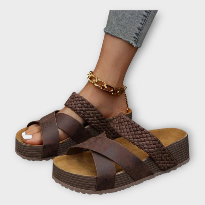 Mode Lumiére™ Platform Sandals with Braided Details and Wide Straps
