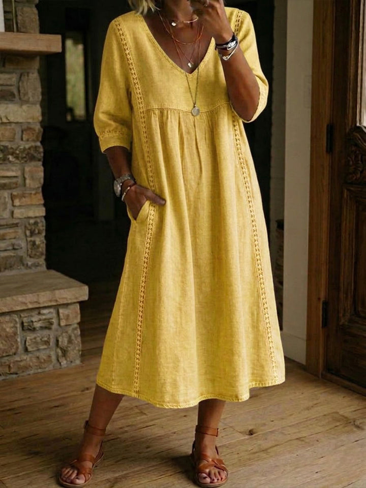 Aurélie | Loose Lace Linen and Cotton Dress