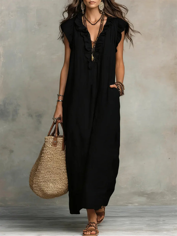 Camelia | Bohemian Long Linen and Cotton Dress
