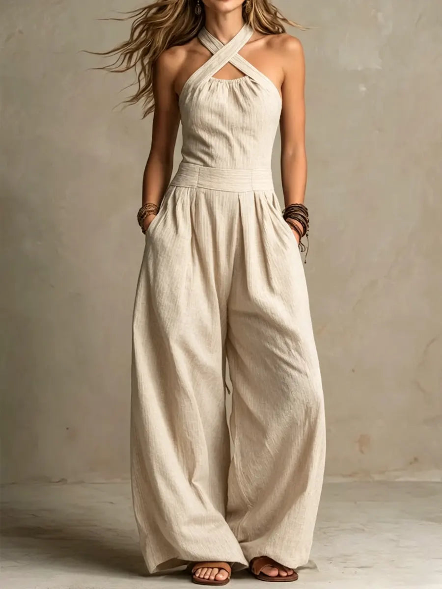 Bianca | Jumpsuit with an Elegant Crossover Neckline
