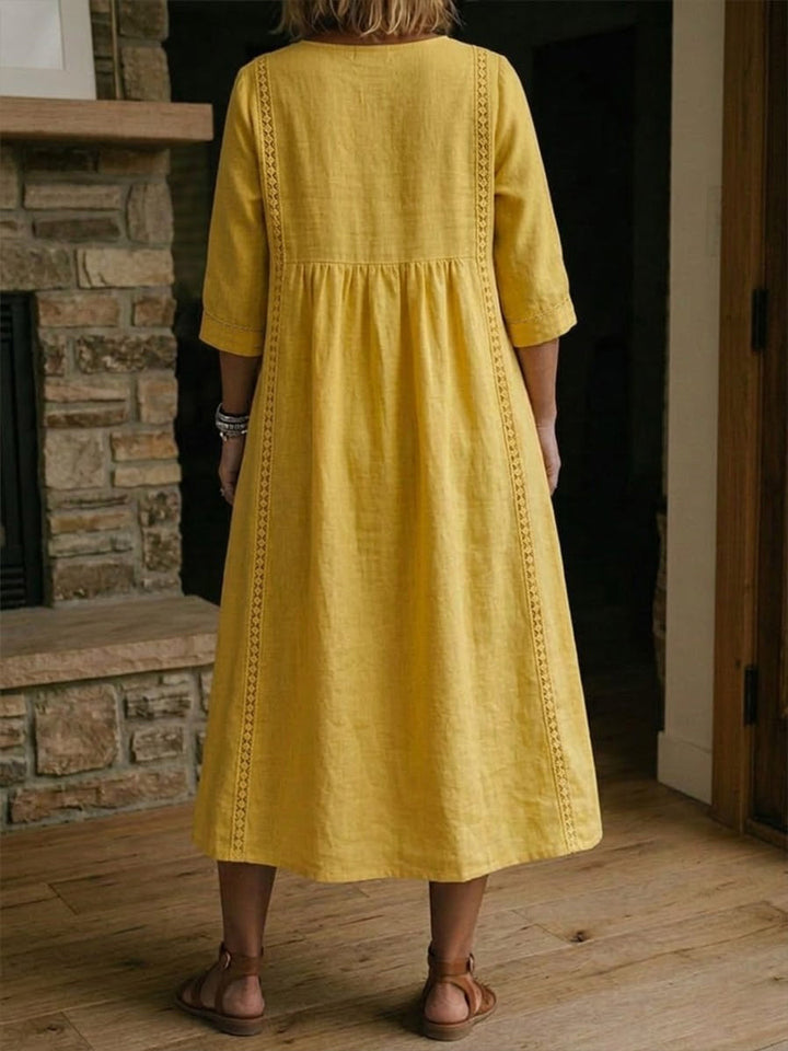Aurélie | Loose Lace Linen and Cotton Dress