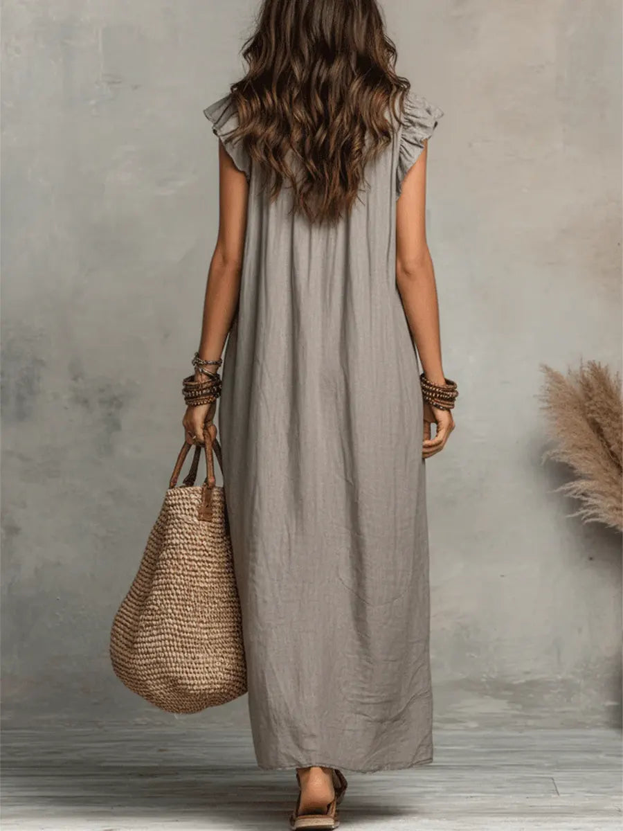 Camelia | Bohemian Long Linen and Cotton Dress
