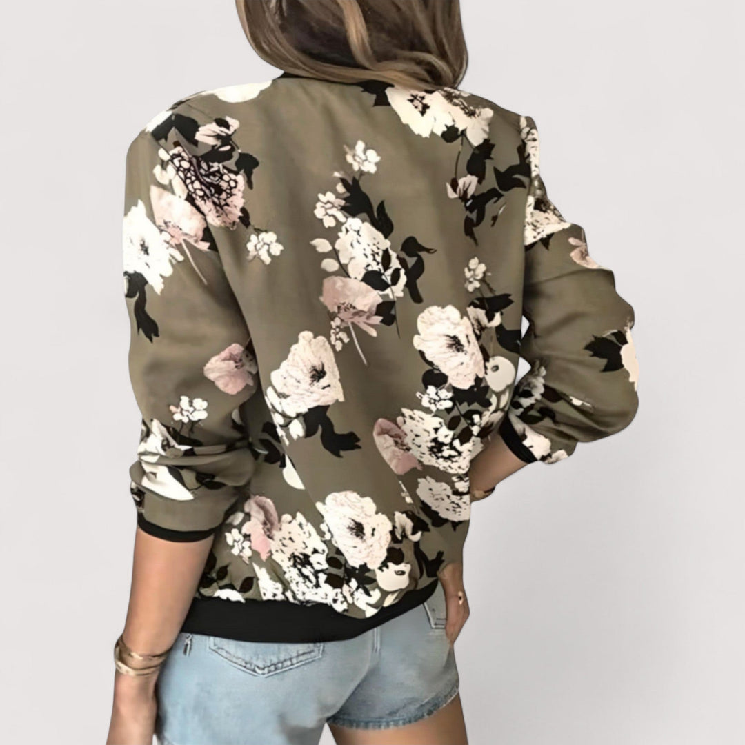 Light Mode | Stylish bomber jacket with floral pattern