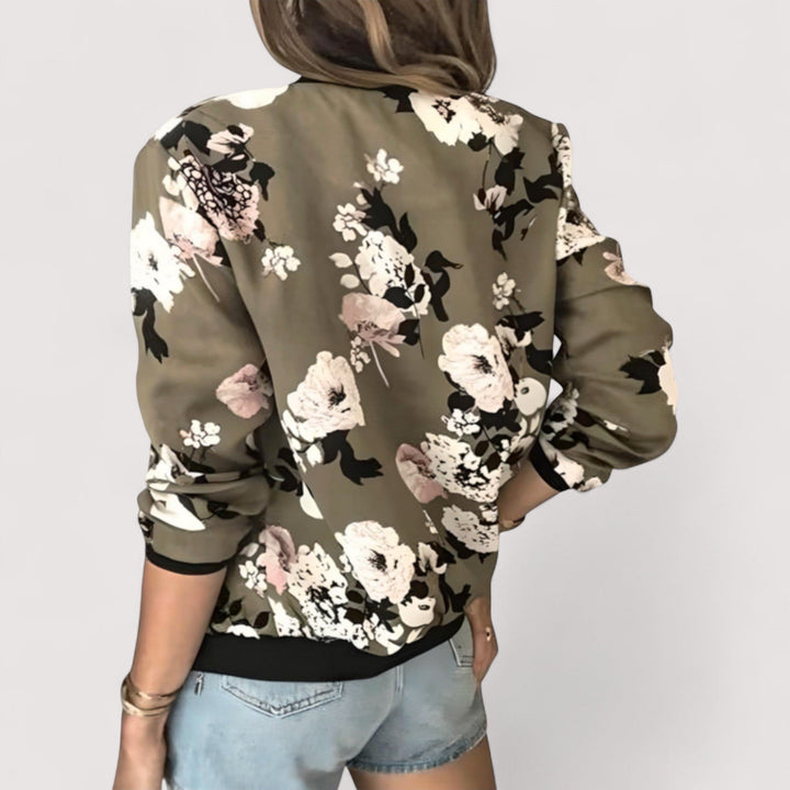 Light Mode | Stylish bomber jacket with floral pattern