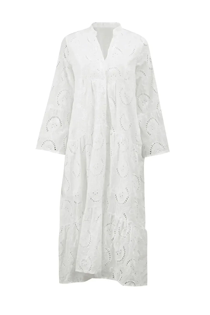 Isabelle | Broderie Anglaise Maxi Dress & 3/4 Sleeves