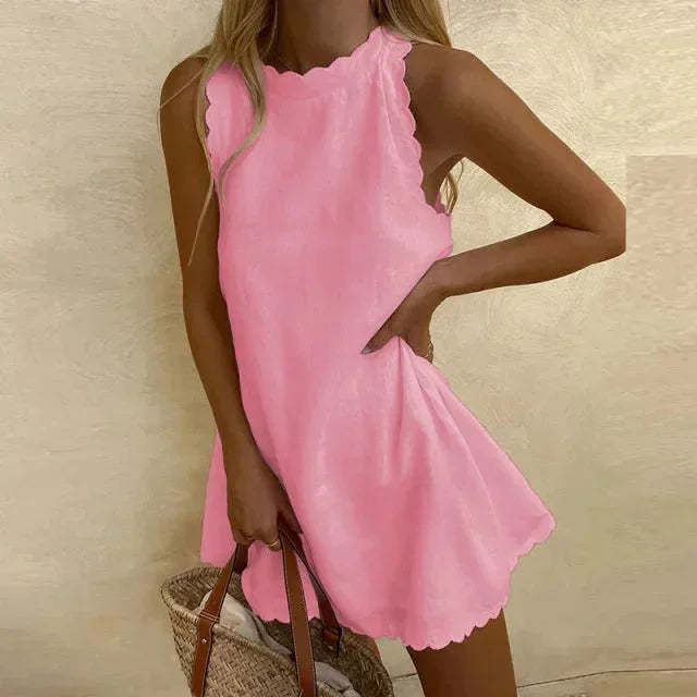 Juliette | Sleeveless Scalloped Edge Mini Dress