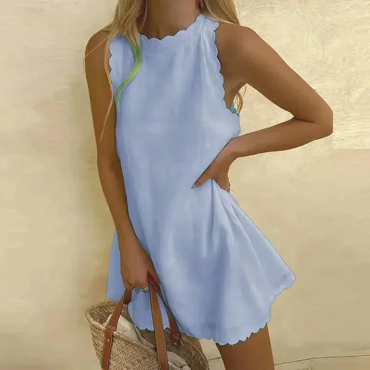 Juliette | Sleeveless Scalloped Edge Mini Dress