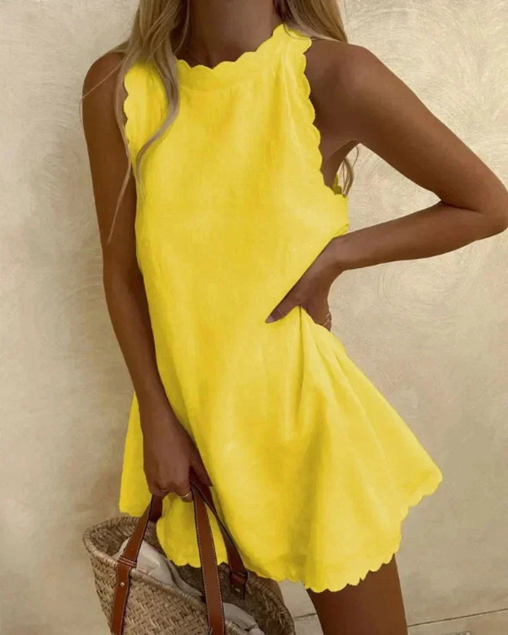 Juliette | Sleeveless Scalloped Edge Mini Dress