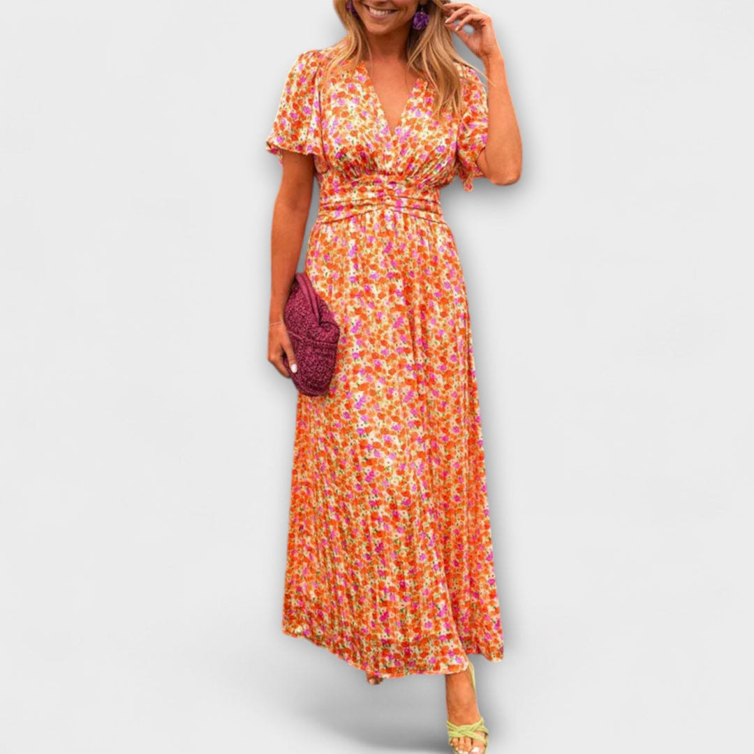 Mode Lumiére™ Elsie - Classic V-Neck Dress