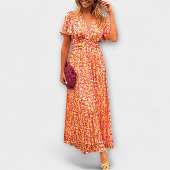 Mode Lumiére™ Elsie - Classic V-Neck Dress