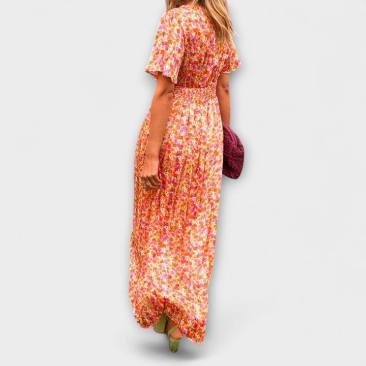 Mode Lumiére™ Elsie - Classic V-Neck Dress