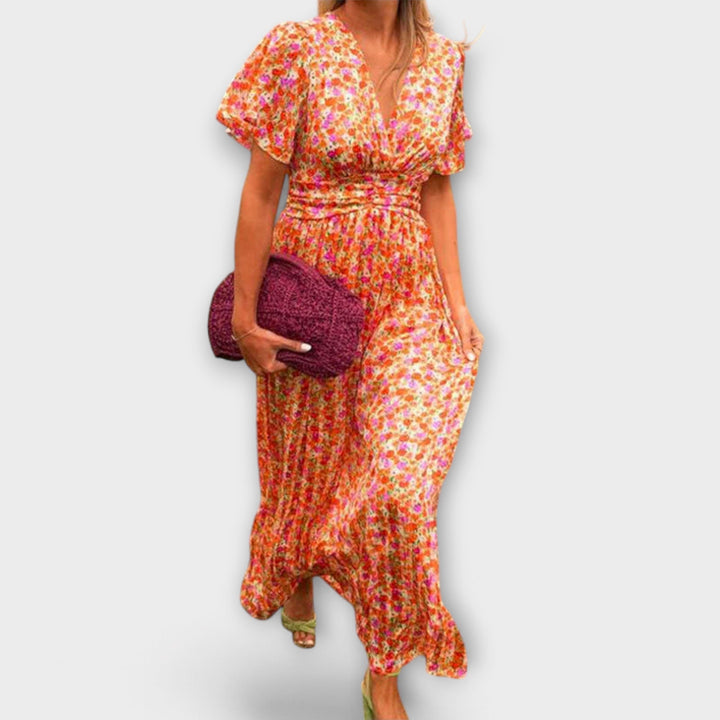 Mode Lumiére™ Elsie - Classic V-Neck Dress