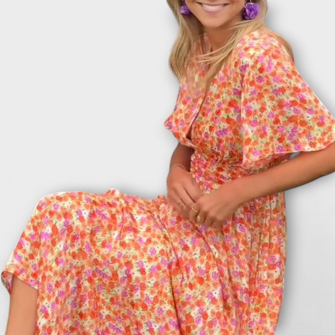Mode Lumiére™ Elsie - Classic V-Neck Dress