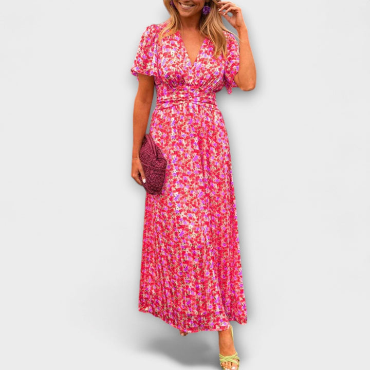 Mode Lumiére™ Elsie - Classic V-Neck Dress