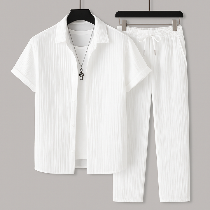 Mode Lumiere™| White Luxe PureEase Summer Co-ord Set