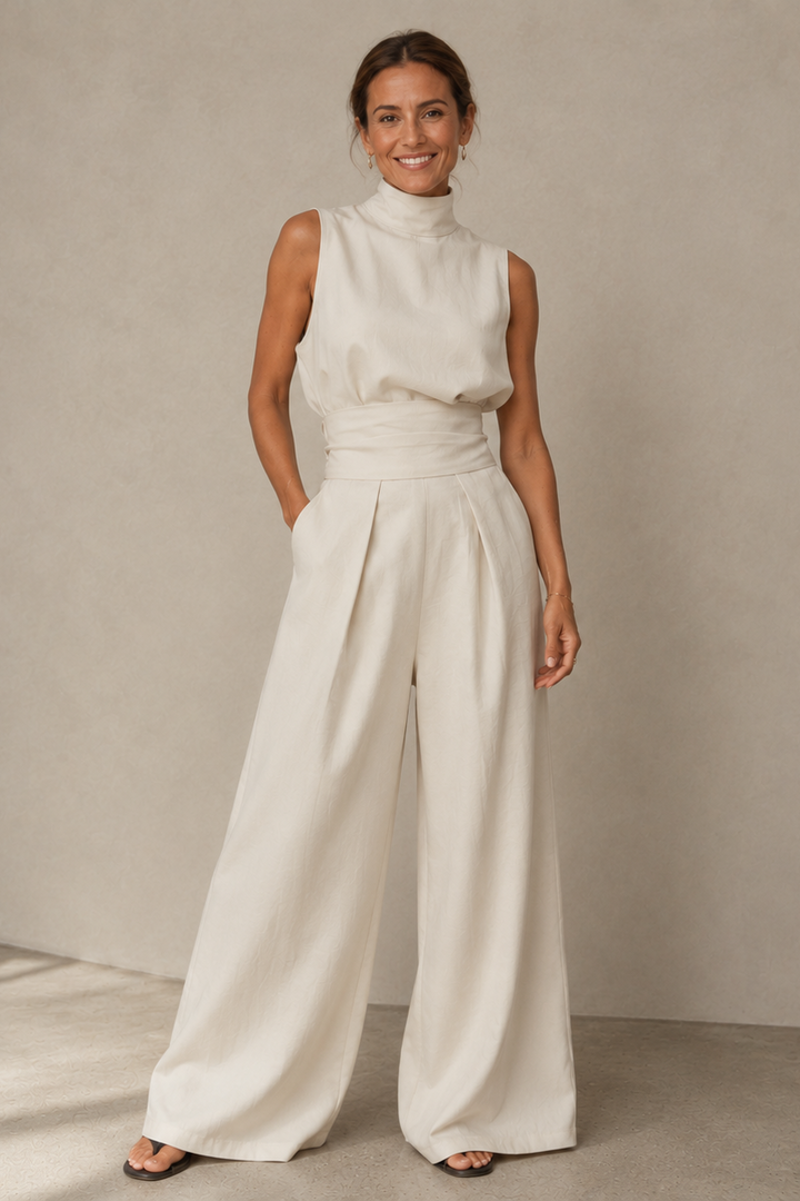 Lumiére™ Fashion| Flowy and Elegant Bamboo Linen Jumpsuit